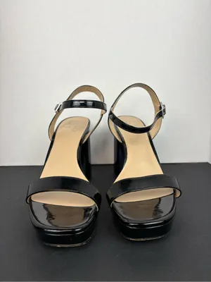 mix no. 6 Black Patent Platform Block Heel Sandals - Women thumbnail 2