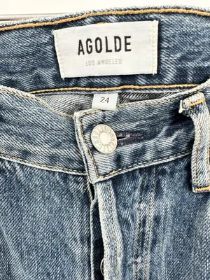 AGOLDE Riley High Rise Straight Crop Jeans Distressed Size 24 thumbnail 4