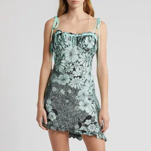NWT Free People Retro Daisy Asymmetric Slipdress Large, BLACK COMBO thumbnail 3