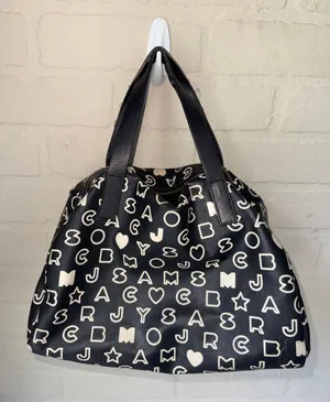 Marc by Marc Jacob’s purse tote duffle Y2K alphabet black cream thumbnail 1