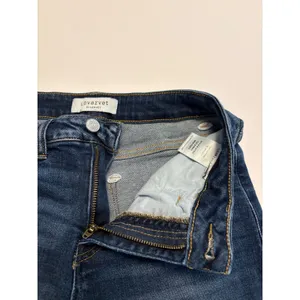Lovervet by Vervet Wide Leg Jeans Womens 25/1 Dark Wash Raw Hem High Rise LV1353 thumbnail 3