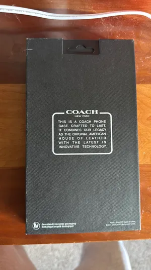 Coach Leather Slim Wrap Case for Apple iPhone 13 Smartphone - Black thumbnail 5