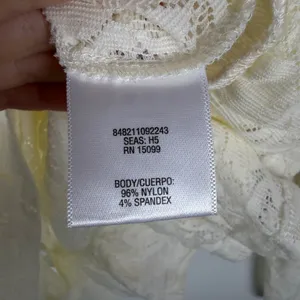 NWT Bongo Floral Lace Peplum Shirt Large Cream‎ 90s Y2K Layering Sheer Boho thumbnail 8