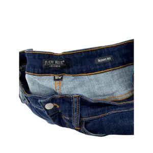 Judy Blue Womens 18W Skinny Fit Dark Wash High Rise Raw Hem Jeans JB82201DK-PL thumbnail 4