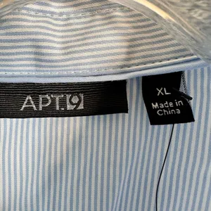 Apt 9 Womens Blue White Pinstripe Button Down‎ Shirt XL Structured Top thumbnail 3