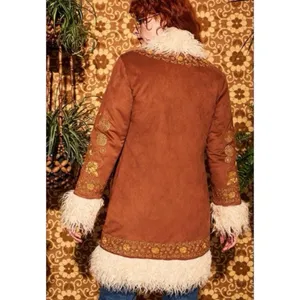 HIPPIE SHAKE HEROES Breaking Hearts Penny Lane Coat - Brown and Gold thumbnail 2