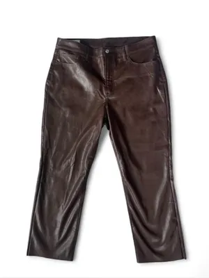 Gap brown faux leather pants thumbnail 5