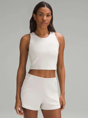 LULULEMON Ribbed Softstreme Cropped Tank Top in Bone Sz. 12 thumbnail 3