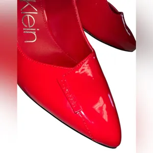 Calvin Klein • Bright Red Callia Pumps With 3 Inch Heels • Size 9 thumbnail 5