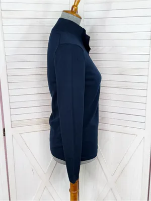 Tommy Hilfiger Quarter Zip Mock Neck Colorblock Logo Sweater Size Small Preppy thumbnail 3