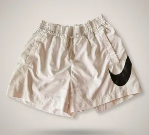 Nike White Athletic Shorts Womens Medium Swoosh Lounge Running Shorts thumbnail 1