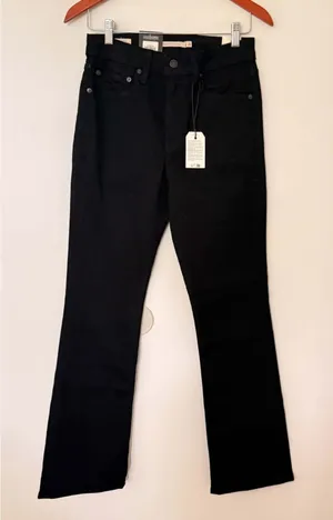 Levis 725 High Rise Bootcut Jeans Midnight Gaze Black Stretch Denim Sz 28/32 thumbnail 1