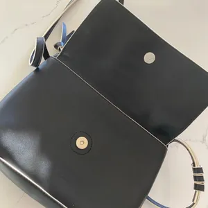 Black With White Trim Contemporary Small Crossbody Purse Bag thumbnail 4