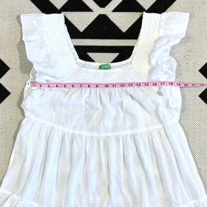 J. Crew Flutter Sleeve Voile Mini Dress in White Large thumbnail 4