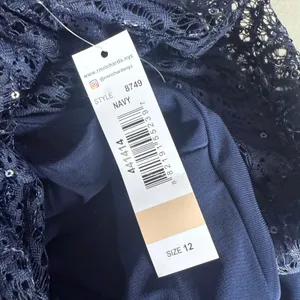 R & M Richards Sequined Cape Sheath Dress - Navy, 12 thumbnail 5