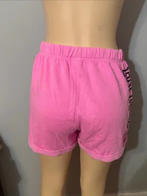 PINK Victoria's Secret Hot Pink Terry Drawstring Lounge Shorts thumbnail 3