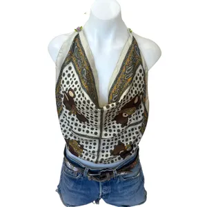 Preppy Teddy Bear Scarf Halter Top Crop One Size Festival Convertible Unique thumbnail 3