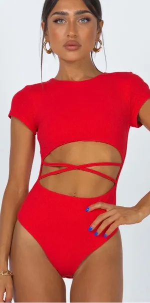Princess Polly bodysuit red thumbnail 1
