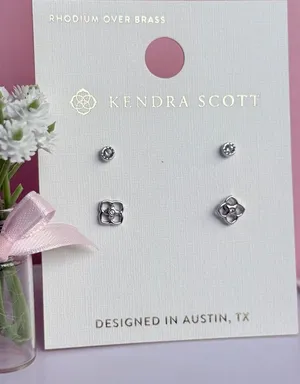 Kendra Scott Iris Rhodium Over Brass Stud Earring Set thumbnail 1