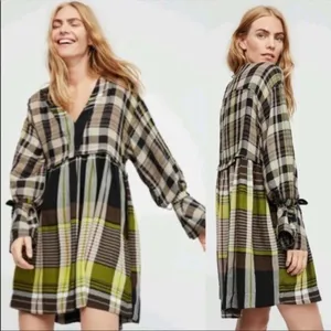 Free people‎ falling stars plaid mini dress thumbnail 2