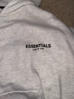 Essentials Grey Fear of God Hoodie thumbnail 9