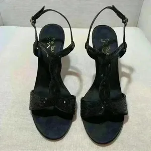 The Touch Of Nina Galinda 1 Black Luster Satin Women’s Heels Size 8.5 thumbnail 9