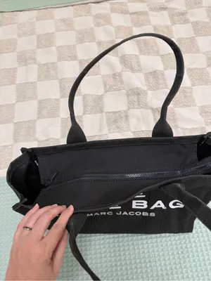 Marc Jacobs The Tote Bag Black Canvas Medium Zippered Handbag thumbnail 6