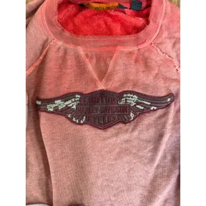 Harley-Davidson‎ Small Red Ombre Long Sleeve Embroidered Logo Pullover Shirt thumbnail 3