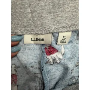 L.L.Bean Ski Snow Print Pajama Lounge Pants XL Blue 100% Cotton‎ Sleepwear NWOT thumbnail 5