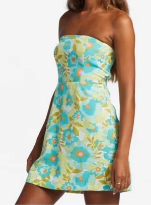 Billabong Strapless Floral Mini Dress thumbnail 1