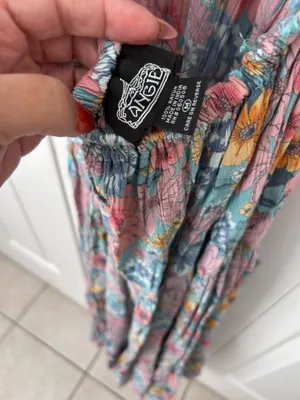 Floral Maxi Dress in Blue & Pink Size XS thumbnail 3