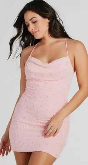 Windsor Pink Pearl Mini Dress thumbnail 1