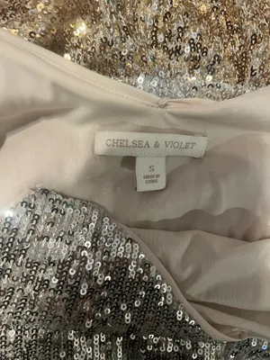 Silver gold ombré cocktail evening dress thumbnail 5