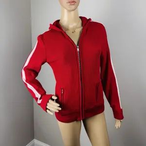 Ralph Lauren Active Red/White Hooded Zip Up Sweater Jacket Women's Size Medium‎ thumbnail 4