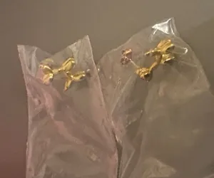 Elegant Gold‎ Dog-Shaped Earrings-14kgold plated thumbnail 1