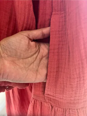 Madewell Gauze Tiered Mini Dress Pink Size 8 V-Neck Long Sleeve thumbnail 3