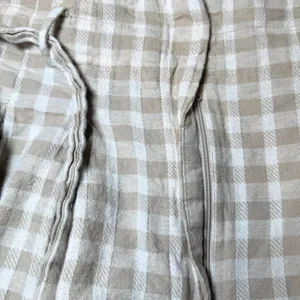 Zara Womens Size Large Beige Gingham Paperbag Waist Linen Blend Shorts Tie Belt thumbnail 6