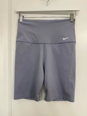 Nike One Dri-FIT High Waisted Biker Shorts Blue Gray Women’s Small thumbnail 3