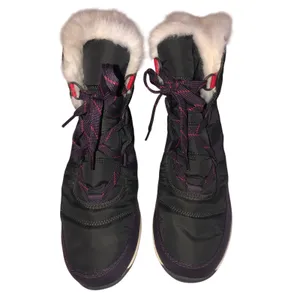 Sorel Whitney Short Lace Snow Boots Size 10 Dark Plum Waterproof Winter Gray thumbnail 4