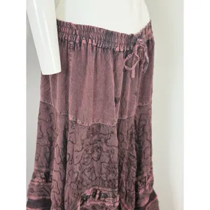 Womens Skirt Free Size Brown Boho Forest Fairy Hippie Floral Festival Maxi Flowy thumbnail 6