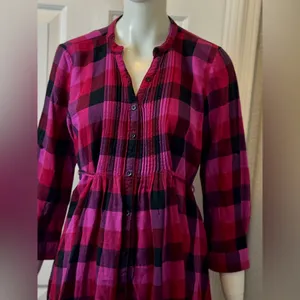 Victoria’s Secret PINK 100% Cotton Y2K Red/Black Plaid Shirt S Large F2 thumbnail 3