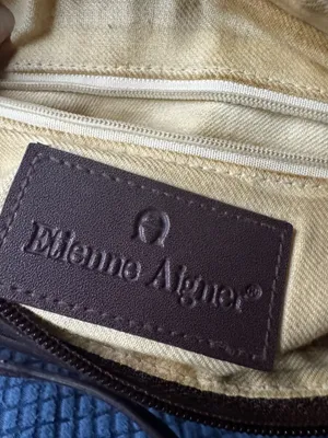 Etienne Aigner Woven Classic Cream and Brown Tote Bag thumbnail 6