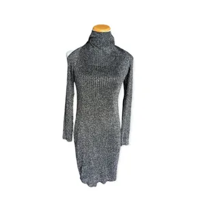 Xhilaration Womens Metallic Cold Shoulder Dress - Sz M thumbnail 3