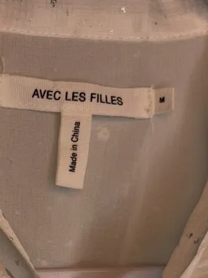 Avec Les Filles White Tie-Neck Long Sleeve Mini Dress thumbnail 13