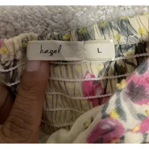 Hazel Strapless Floral Sundress Yellow Pink Green L 100% Cotton Lace Bow Ruffle thumbnail 8