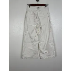 Free People We The Free White Wide Leg Button Fly Patch Pocket Jeans 24 thumbnail 3