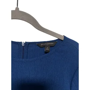 Banana Republic Women's Blue Ruffle Tie Waist Mini Dress Size 4 thumbnail 3