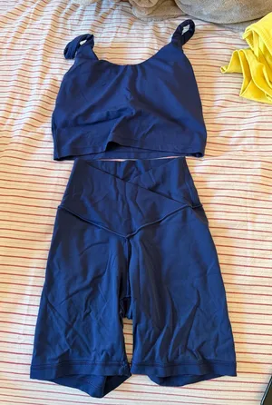 OFFLINE By Aerie Real Me Crossover 5" Bike Short + OFFLINE By Aerie Real Me Low Key Tank Top thumbnail 1