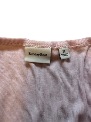 Aritzia Sunday Best Baby Pink Ribbed Tank Medium thumbnail 4