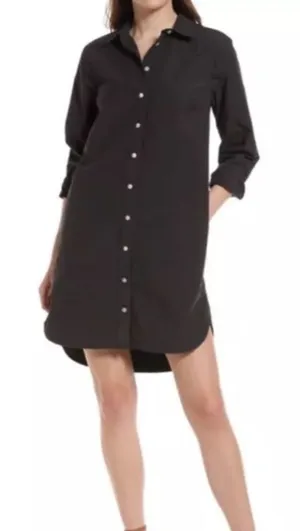 FAHERTY Women’s Size Small Gray Organic Cotton Business Casual Shirt‎ Dress NWT thumbnail 1